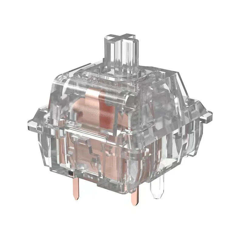 Eje de teclado mecánico, eje de Luna brillante totalmente transparente, interruptor de teclado lineal intercambiable en caliente, eje grueso, HIFI DIY