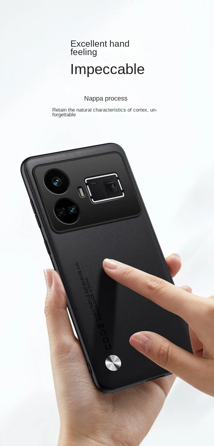 Para OPPO Realme GT 5 3 2 funda de cuero vegano suave funda protectora trasera delgada para OPPO Realme GT Neo 5 3 3T 2 2T 2Pro - imagen 2