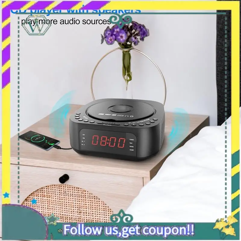 Nuevo reproductor de DVD portátil, despertador FM, Altavoz Bluetooth, reproductor de música, reproductor de CD para el hogar, enchufe del Reino Unido - imagen 2