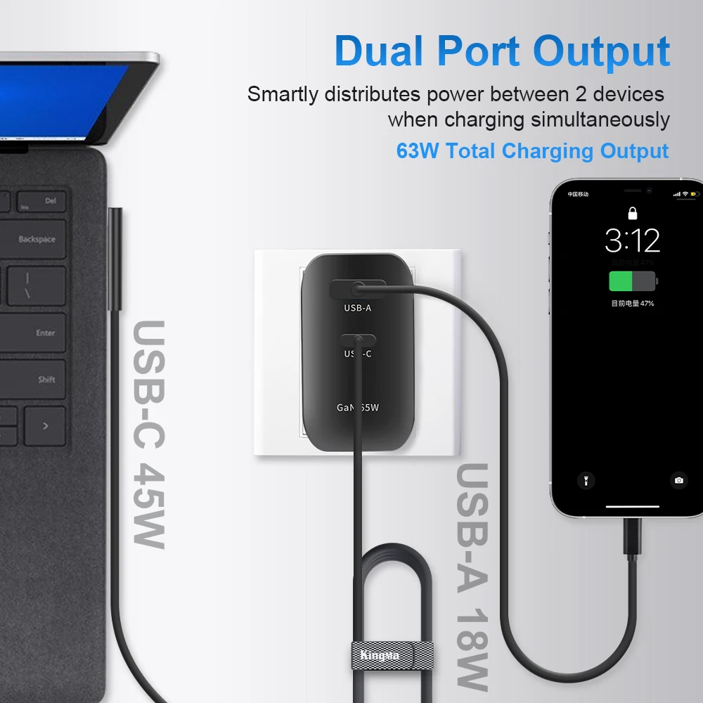 Cargador Surface Pro de 65W, para Surface Pro10 9 8 7 6 5 4, cargador de fuente de alimentación apto para Microsoft Laptop Book 3 2 1 Surface Tablet - imagen 4