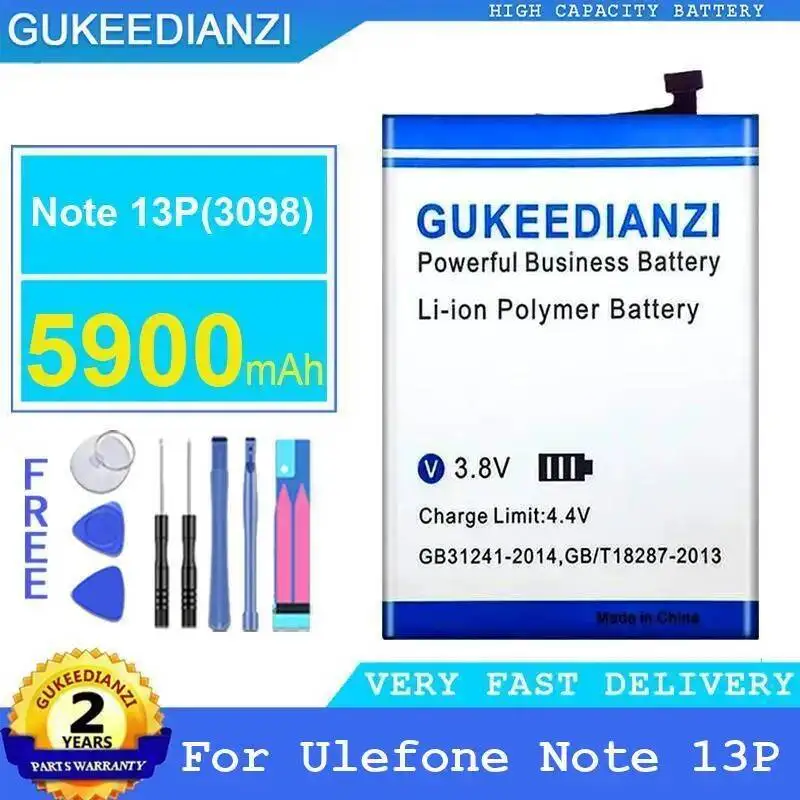 Batería del teléfono móvil 5900Mah de larga duración para Ulefone Note 13P 3098
