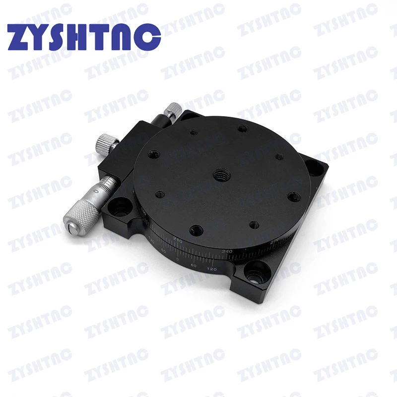 Plataforma de ajuste de ángulo de alta precisión, eje R, 60mm, RS60-L, Manual, 360 grados, micrómetro deslizante giratorio óptico 40/80/90 - imagen 3