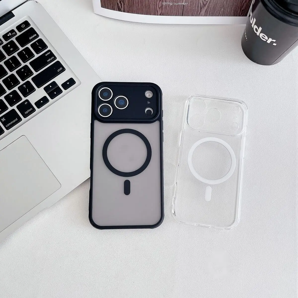 Para Apple Iphone 17 Air Pro Max Plus funda dura de PC transparente funda protectora trasera magnética para Iphone17 carcasa de teléfono