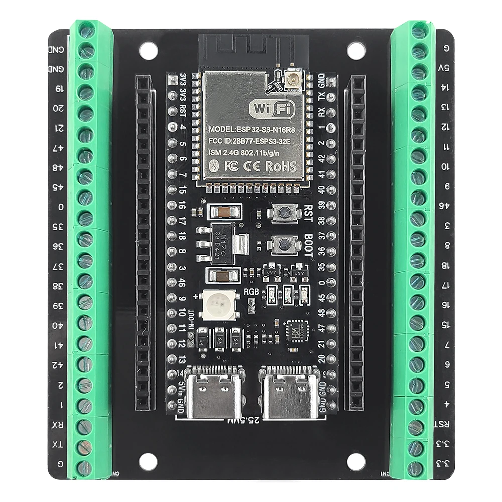 Placa de desarrollo ESP32 S3 con Kit adaptador de expansión 2,4G Wifi BT módulo MCU ESP32-S3WROOM1 N16R8 44Pin tipo C ESP32-S3 - imagen 2