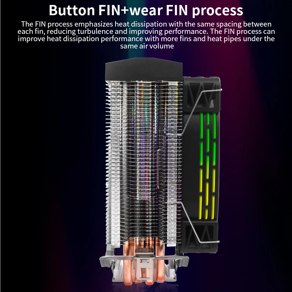 TISHRIC ARGB CPU ventilador enfriador 120mm enfriador de aire 4 pines PWM 4 tubos de calor refrigeración Intel LGA2011 1700 1200 115X AMD AM4 procesador enfriador - imagen 4