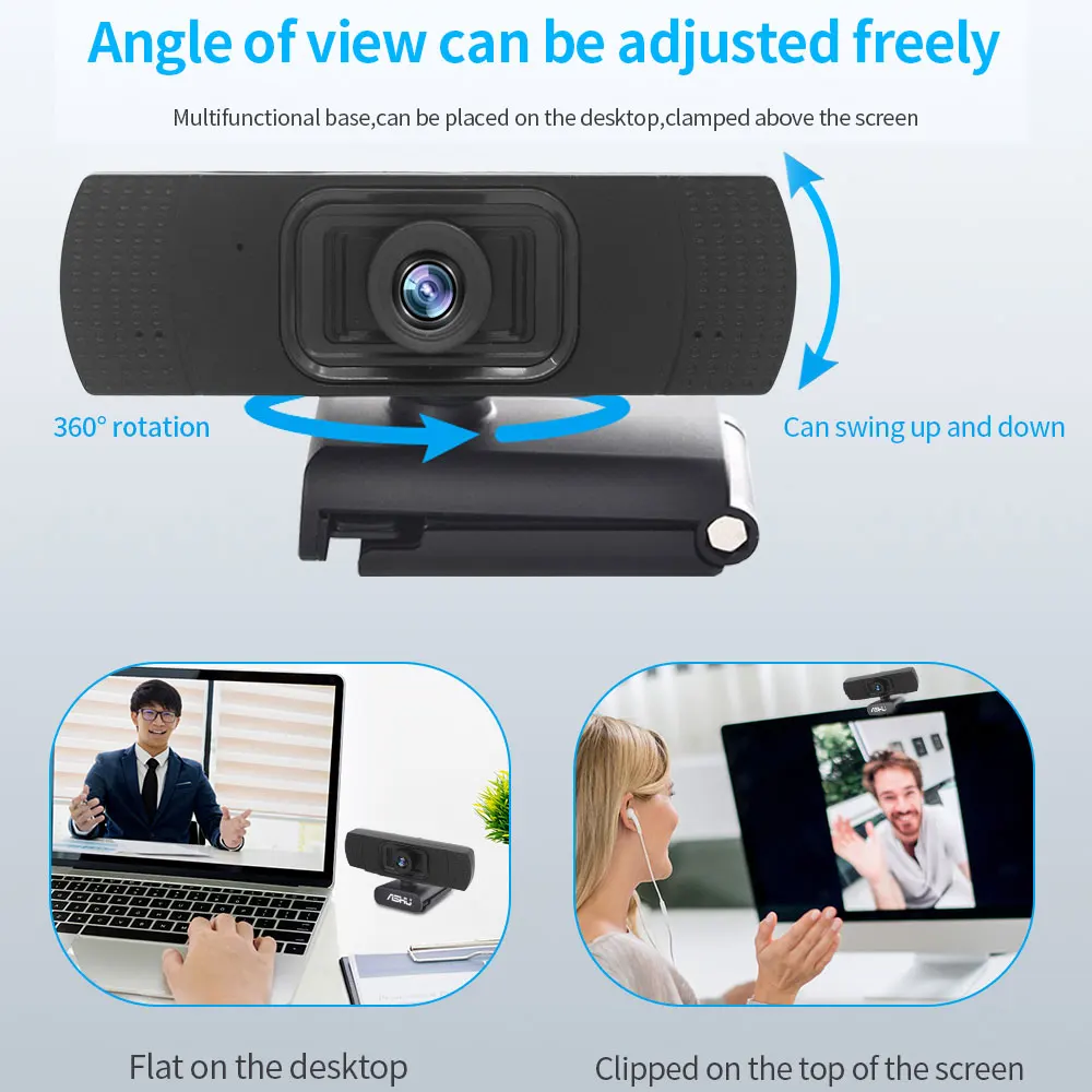 ASHU-cámara Web H609 Full HD, 1080P, Usb, con micrófono para ordenador, transmisión en vivo, videollamada, Conferencia - imagen 5