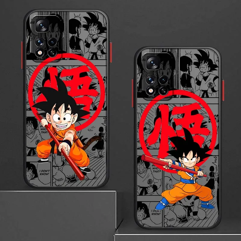 D-Dragon Ball dibujos animados Goku diversión para Xiaomi Redmi Note 14 13 12 11 10 9 Pro Plus 4G 5G funda de teléfono translúcida esmerilada - imagen 2