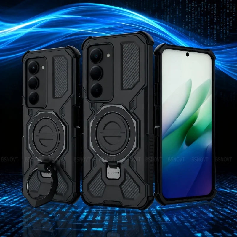 Para funda Xiaomi Redmi 15 funda Xiaomi Redmi 15 nueva a prueba de golpes atracción magnética anillo de adsorción soporte Fundas Xiaomi Redmi 15 - imagen 3