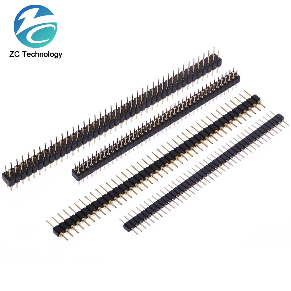 Cabezal de Pin de Agujero Redondo, Fila de Paso, Macho, Hembra 2.0 mm, 2.54 mm, Línea Única de 1x40 P, 2x40 P, Doble Fila de Pines, Chapados en Oro, 5 Unidades - imagen 4