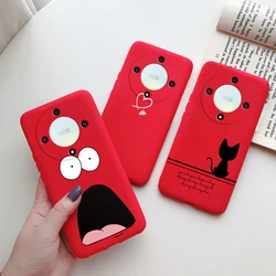 Honor Magic5 Lite - Funda Silicona Gato Dibujos Animados, Suave