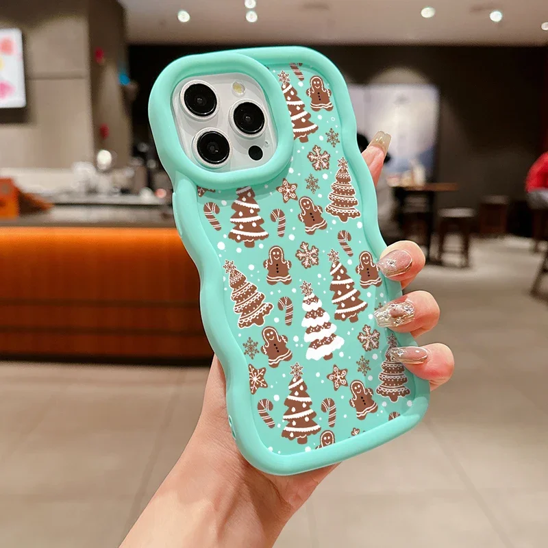 Funda Candy Wave Feliz árbol de Navidad para iPhone 17 Pro 17 Air 16e 16 15 14 13 12 PRO MAX Plus silicona a prueba de golpes - imagen 3