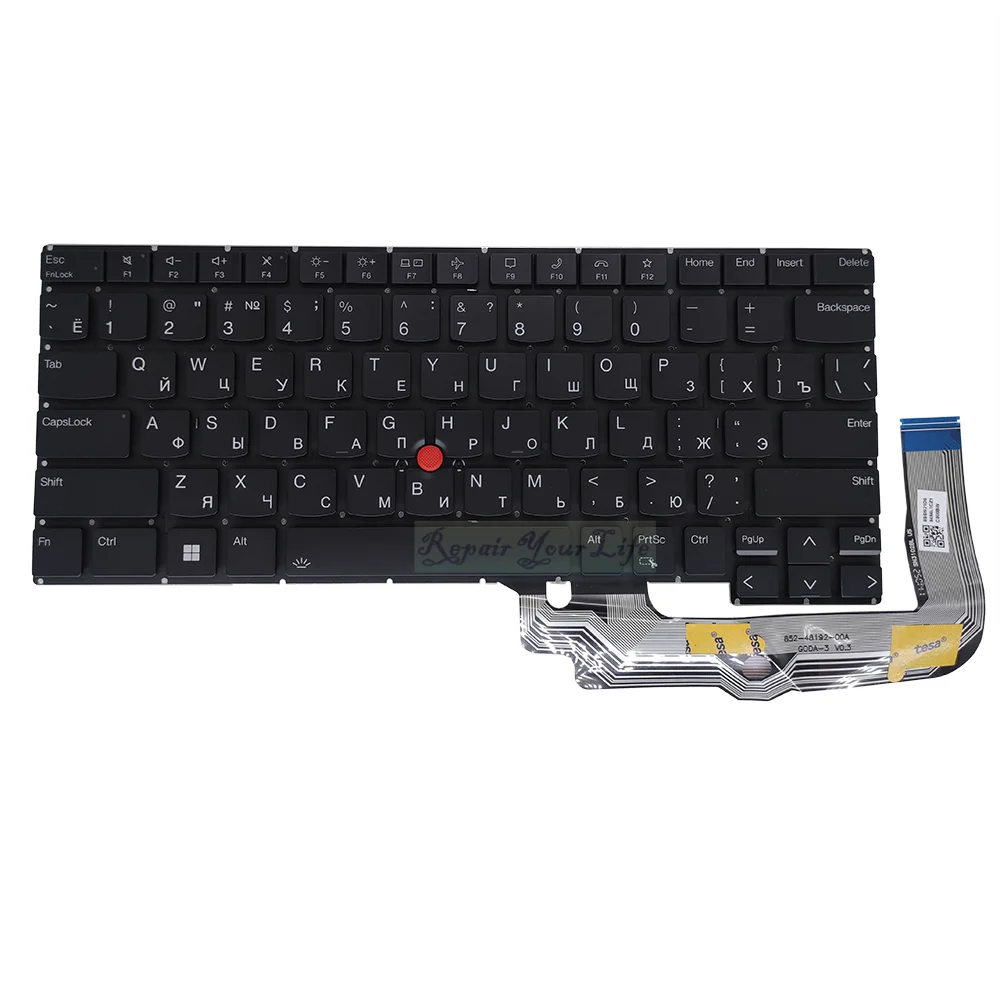 Teclado retroiluminado latino EE. UU. RUS ruso para Lenovo ThinkPad T14S Gen 3 21BR 21BS 21CQ 21CR, teclado para ordenador portátil RU-EN ENG SN21D68484
