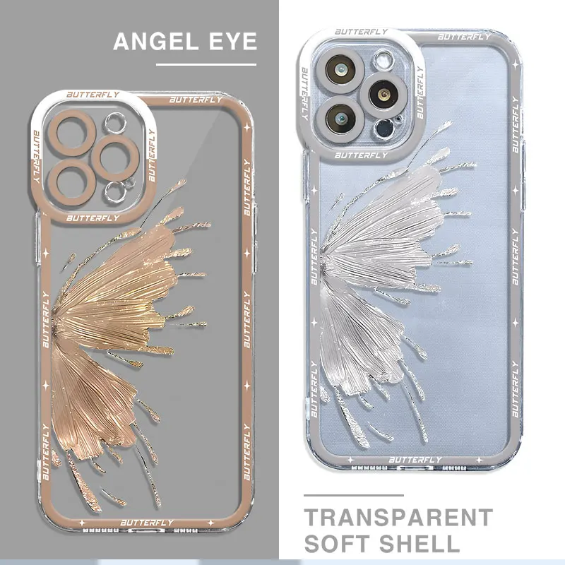 Funda para Xiaomi Redmi Note 12S 12 Pro Plus 5G 9S 10S 10 11S 9 11 Pro 10 hermosa mariposa arte trasero cubierta de silicona transparente - imagen 2