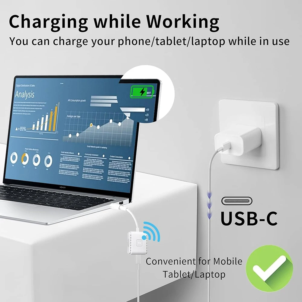 Transmisor y receptor de pantalla compatible con USB C a HDMI, Kit extensor inalámbrico, transmisión de 50M para teléfono proyector Macbook Pro - imagen 2