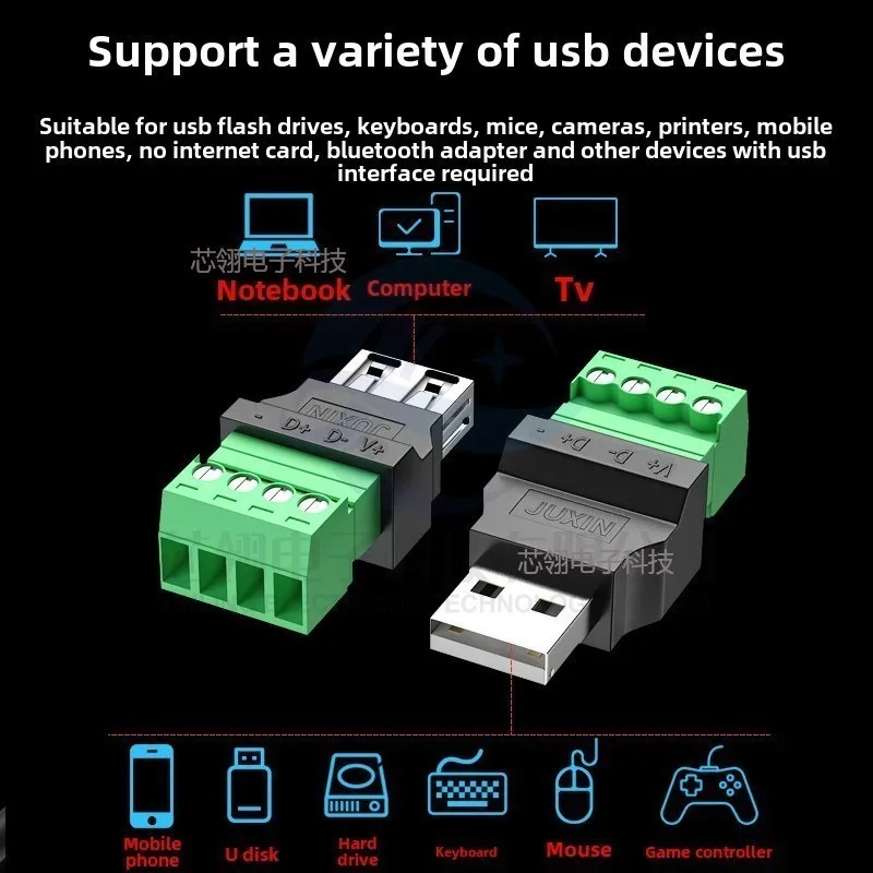 Enchufe USB sin soldadura, cabezal USB macho/hembra, conector para teléfono móvil/teclado/ratón, enchufe USB - imagen 4