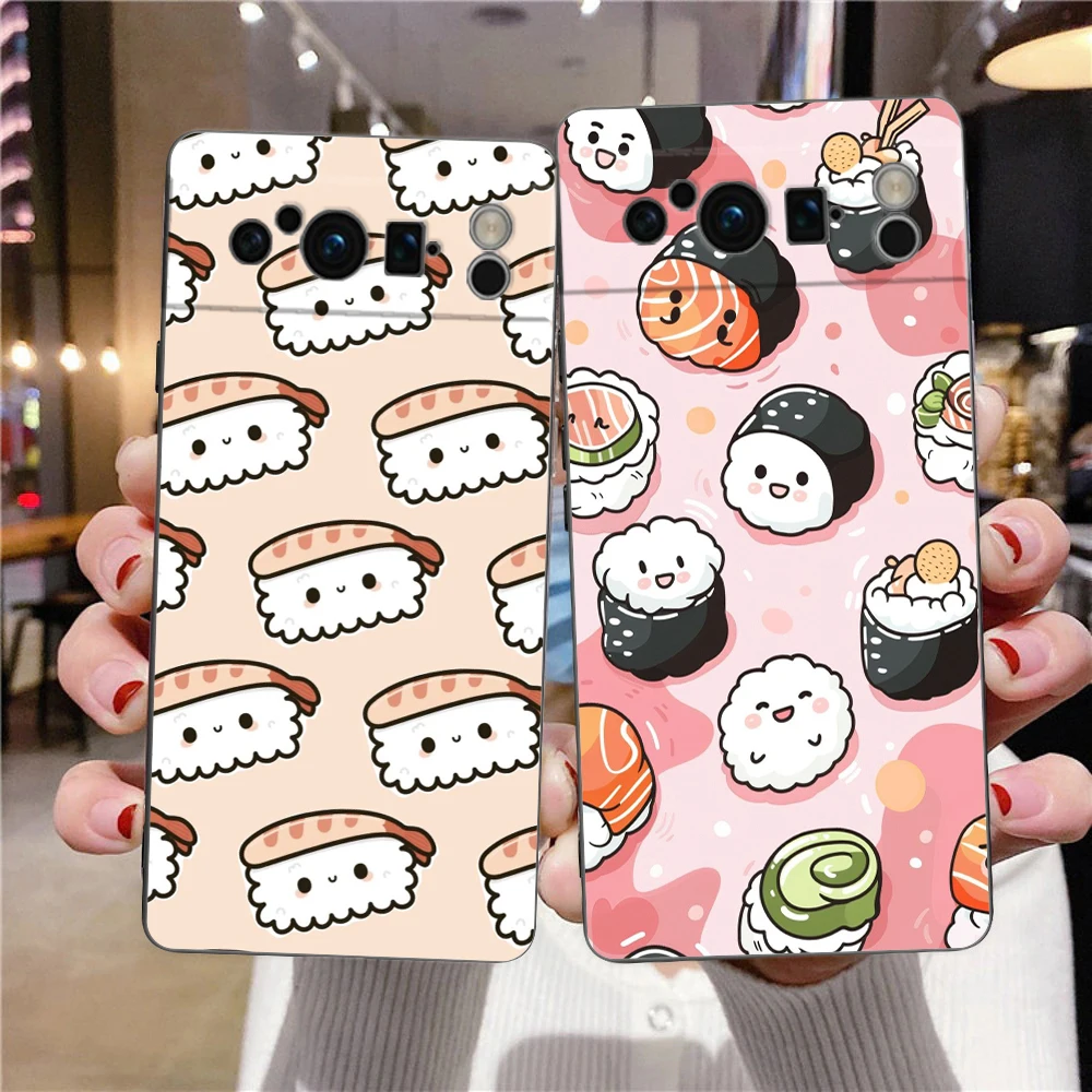 Para Google Pixel 10 Pro funda de teléfono Pixel 9 Pro XL TPU funda Pixel 8 Pro 9A 8A 7A 7 6A 6 Pro funda suave lindo sushi de dibujos animados - imagen 2