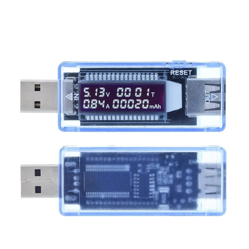 Probador USB, probador de capacidad del cargador de voltaje de corriente, medidor de voltaje de corriente, pantalla de tiempo, Detector de energía móvil, prueba de batería
