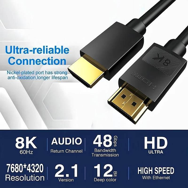 Cable HDMI 2.1 eARC HDR10 para PS5 y TV – Rendimiento Ultra Real - imagen 2
