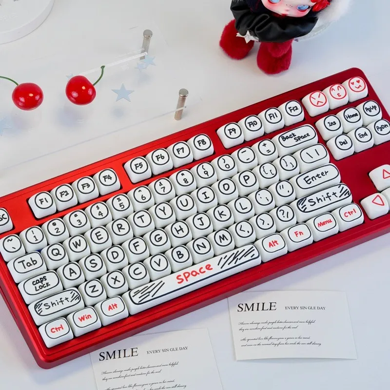 Tapa de tecla dibujada a mano, perfil MOA, Material PBT, DYE-SUB, pintura personalizada para interruptor MX, teclado mecánico 66/68/75/88/96/108 - imagen 5
