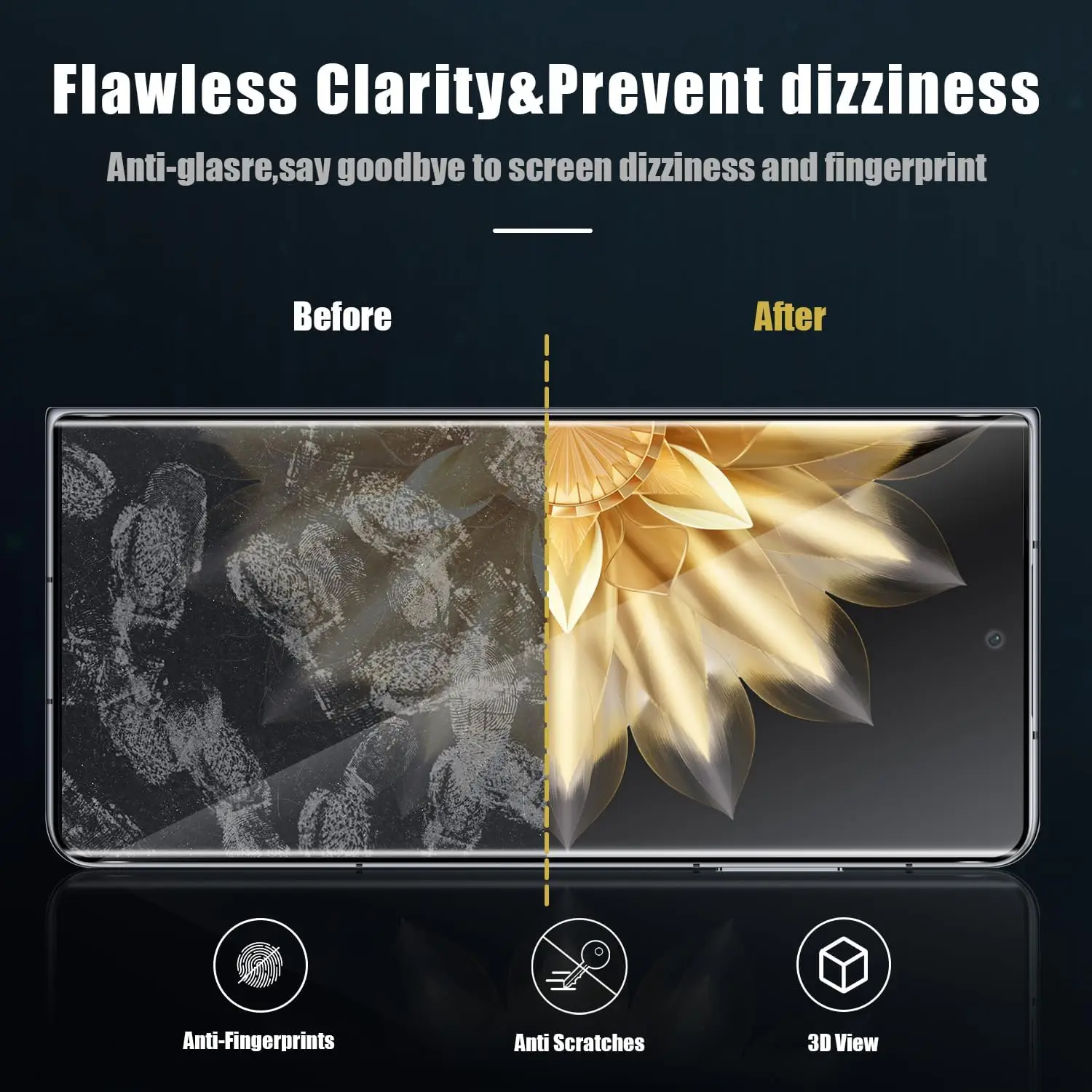 Cubierta protectora de vidrio curverd 3D para Honor Magic V2, Protector de pantalla de vidrio templado para lente de cámara Honor Magic V2 - imagen 4