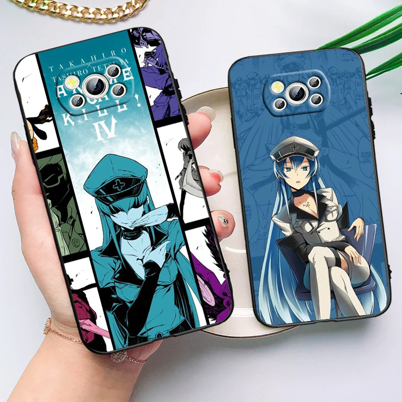 Akame Ga Kill para Xiaomi Poco X6 X5 X4 X3 F4 F3 NFC M6 M5 M4 GT S Pro 4G 5G C65 funda de teléfono suave negra - imagen 3
