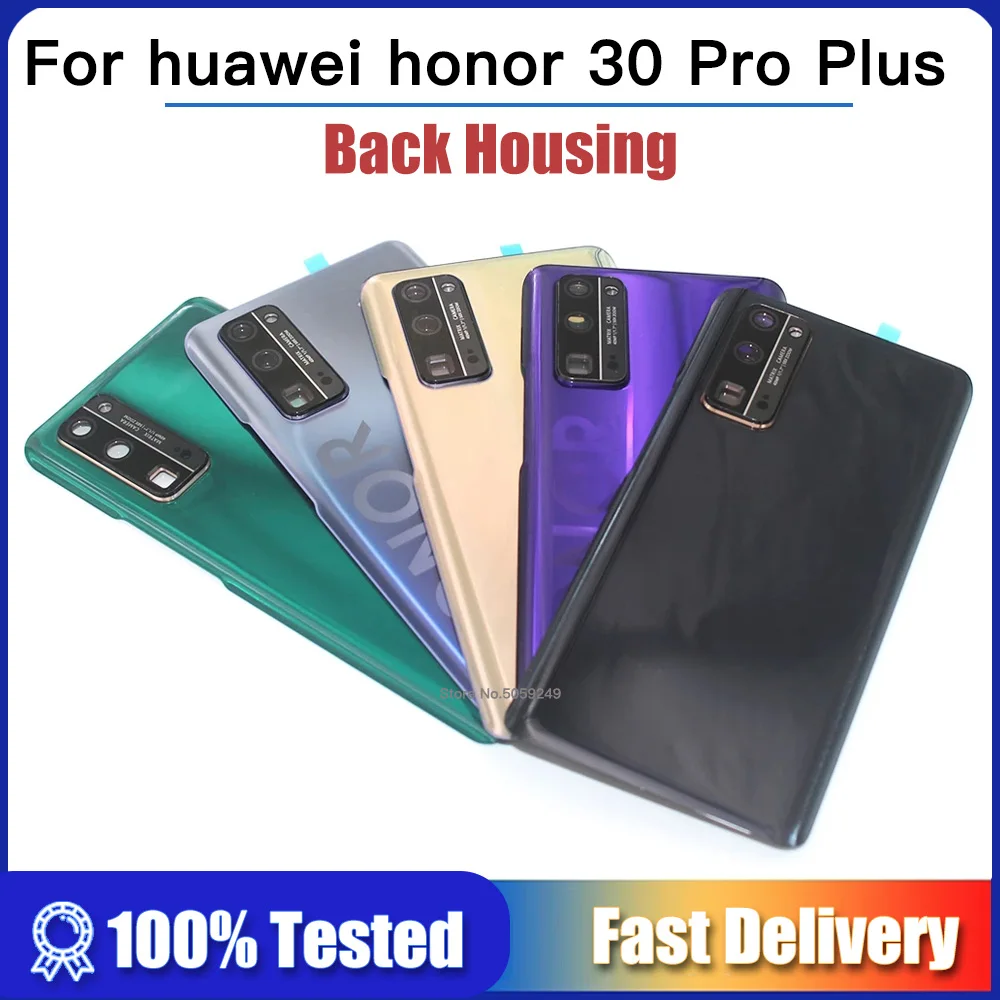 Cubierta de batería trasera Original para Huawei Honor 30 Pro Plus, carcasa trasera de puerta de Panel trasero para Honor 30pro, cubierta de batería + lente - imagen 3