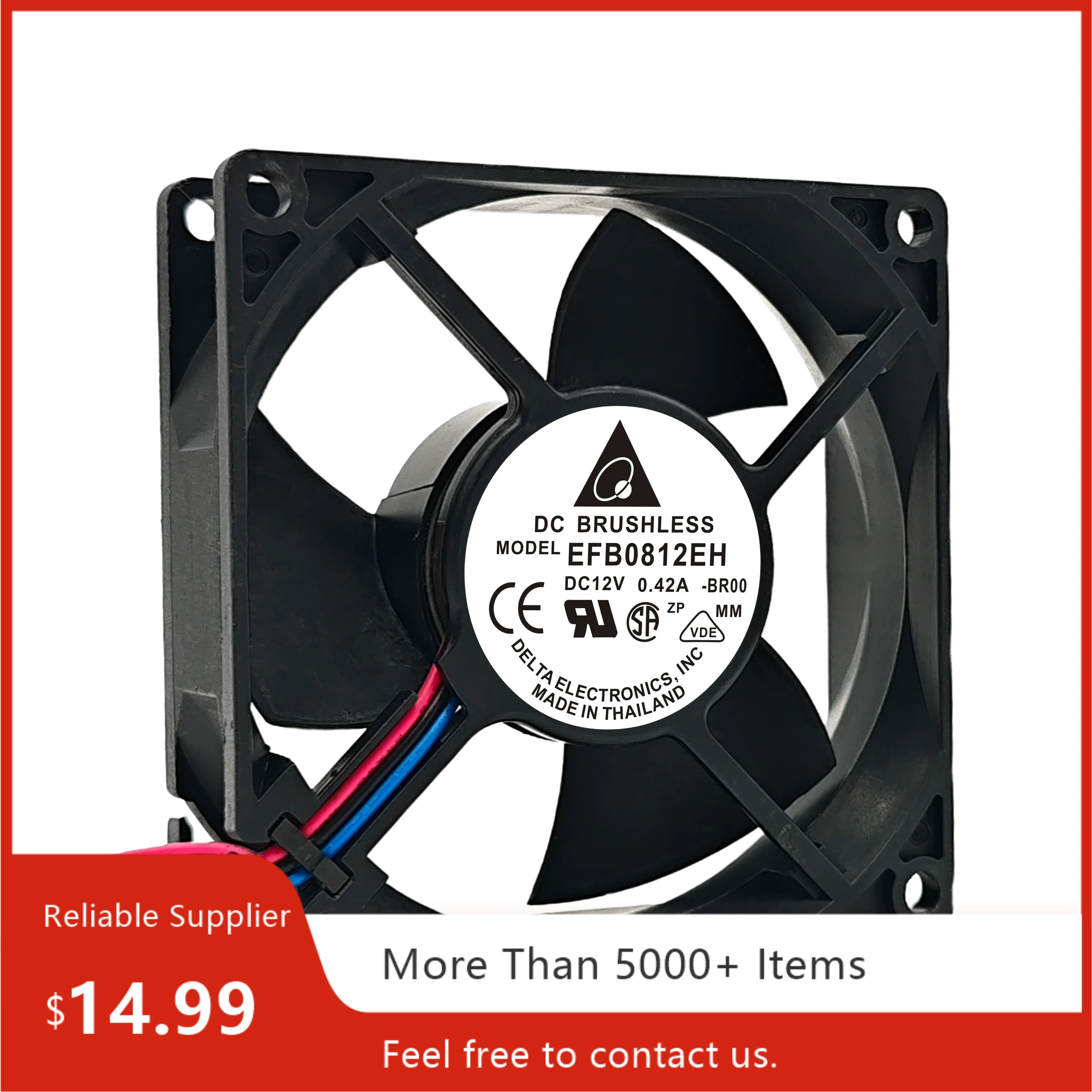 para ventilador inversor Delta EFB0812EH-BR00 de 12 V y 80 mm con alarma de puesto de 3 cables