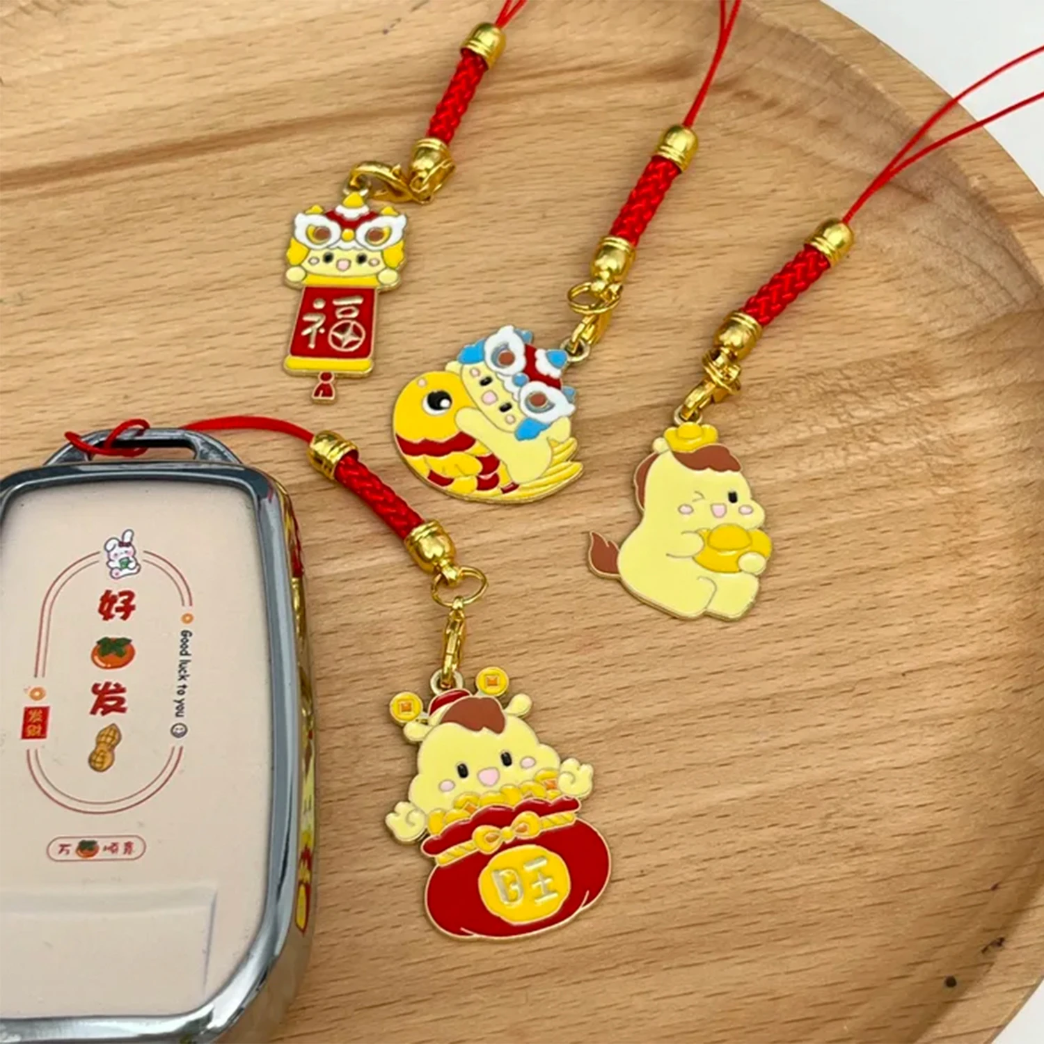 Cadena para teléfono móvil con dibujos animados para mujer, abalorio trenzado corto a la moda, correa para la muñeca, cordón antipérdida, adornos para teléfono - imagen 4