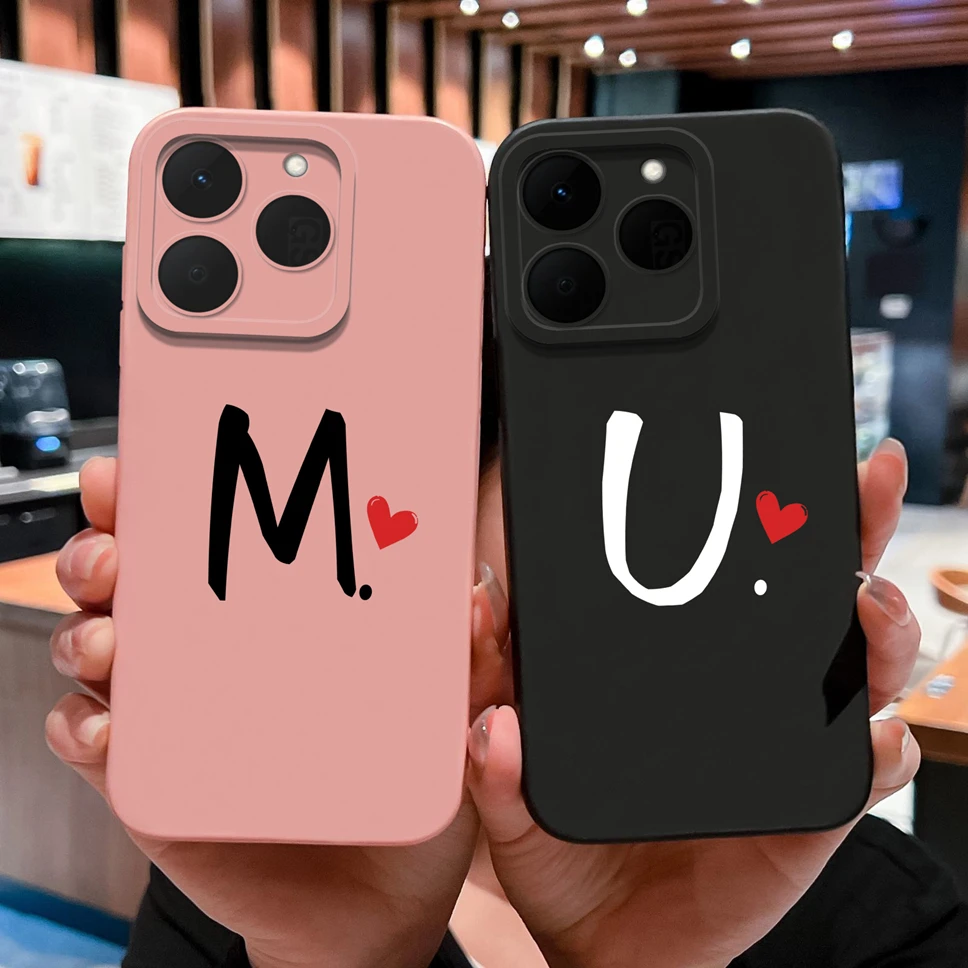 Para Realme 15T 5G Funda amor corazón letras Cámara protección a prueba de golpes suave Líquido silicona teléfono Shell para Realme15T Funda Capa