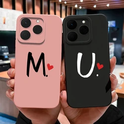 Para Realme 15T 5G Funda amor corazón letras Cámara protección a prueba de golpes suave Líquido silicona teléfono Shell para Realme15T Funda Capa