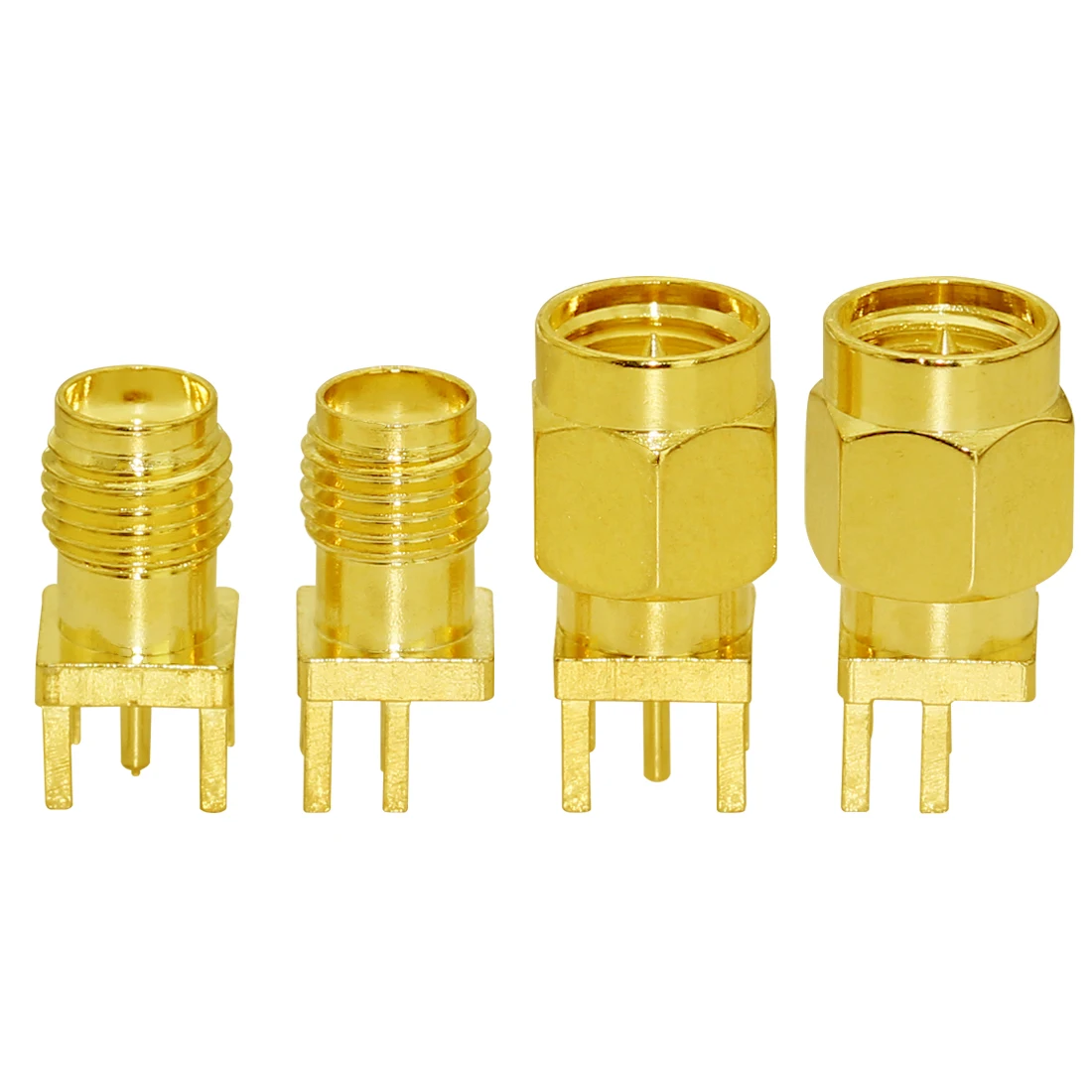 Lote de 10 Uds. De conector Coaxial RF SMA macho, conector hembra, extremo de montaje PCB, lanzamiento recto chapado en oro, venta al por mayor - imagen 2