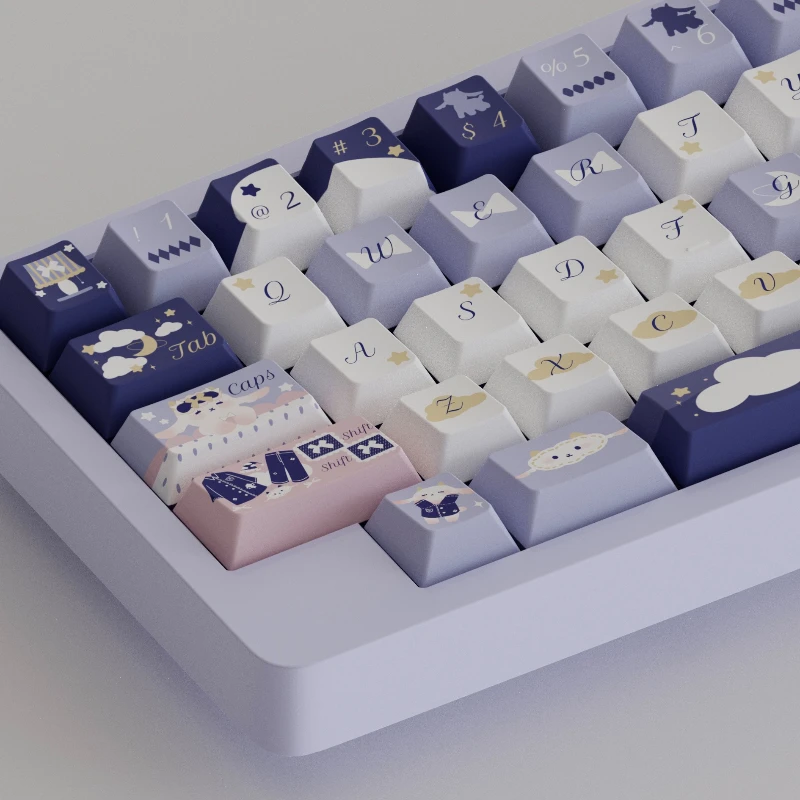 Juego de teclas con tema de cordero de buena noche, perfil de cereza, sublimación PBT, teclas originales personalizadas hechas a mano para regalo de teclado mecánico - imagen 3