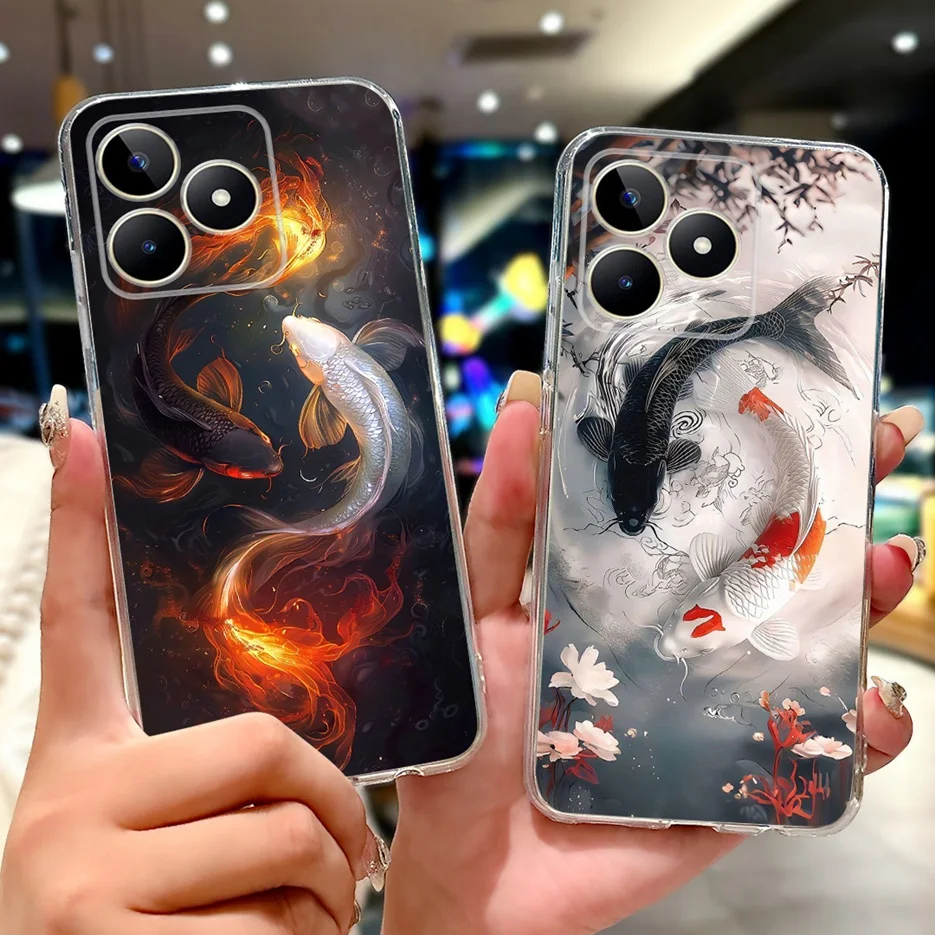 Para Realme Note 50 funda RealmeC51 C 53 funda pintada de lujo funda de teléfono de silicona suave para Realme C53 C 51 Note50 RealmeC53 Fundas - imagen 2