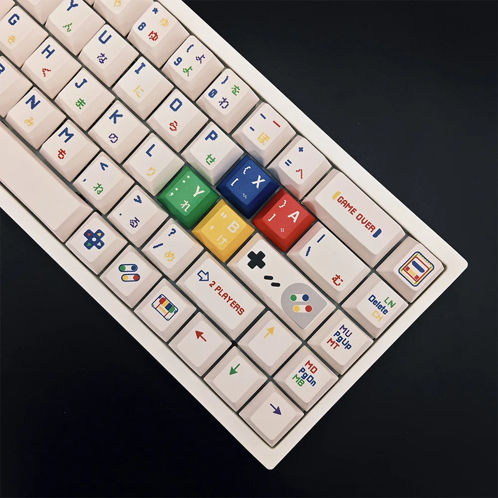 Teclas blancas Retro con perfil de cereza, teclas personalizadas de SUB-DYE PBT para interruptor MX, teclas ISO DIY, tapas de teclado mecánico - imagen 4