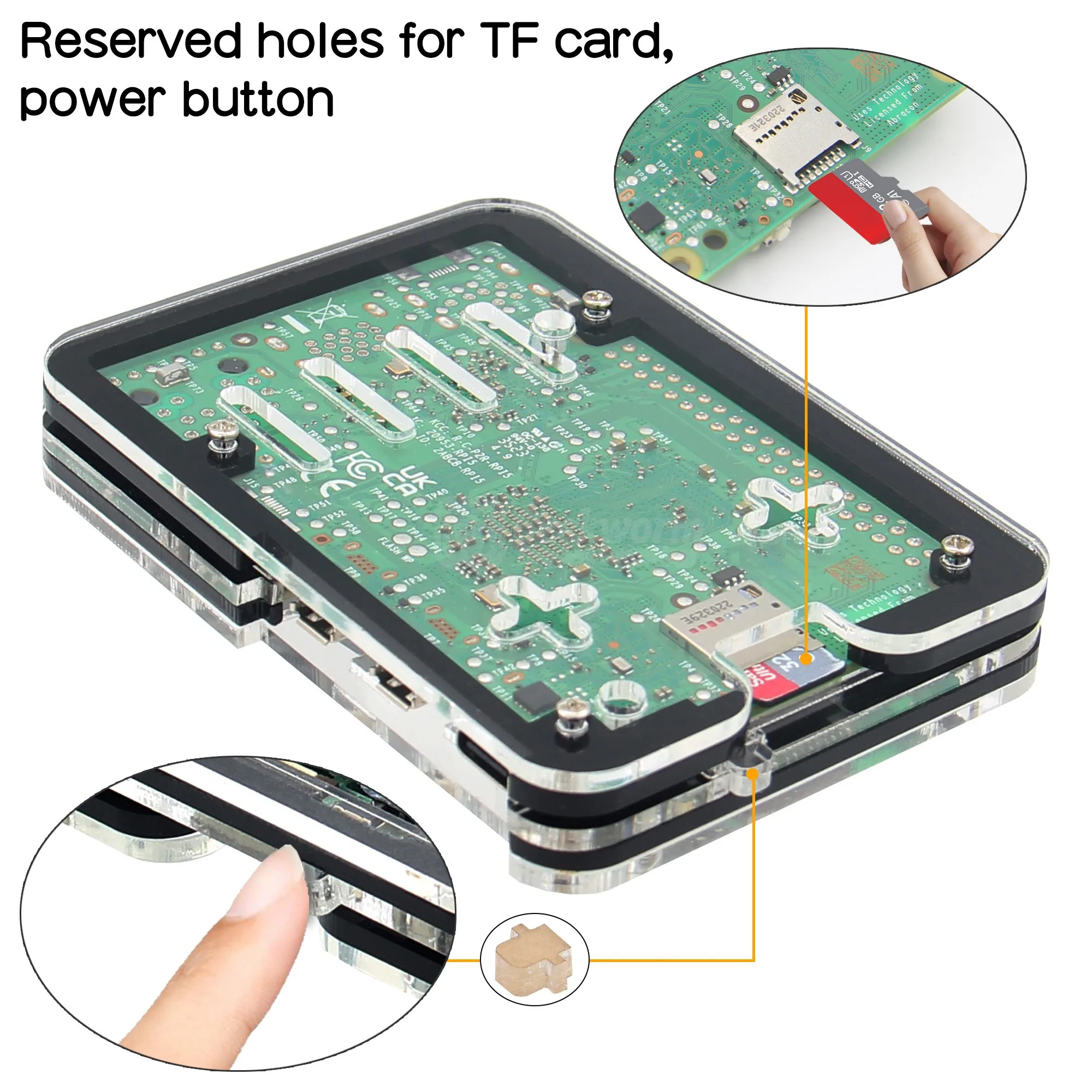 Carcasa Raspberry Pi 5, carcasa de cierre acrílico para RPI 5, no incluye placa Pi 5 - imagen 4