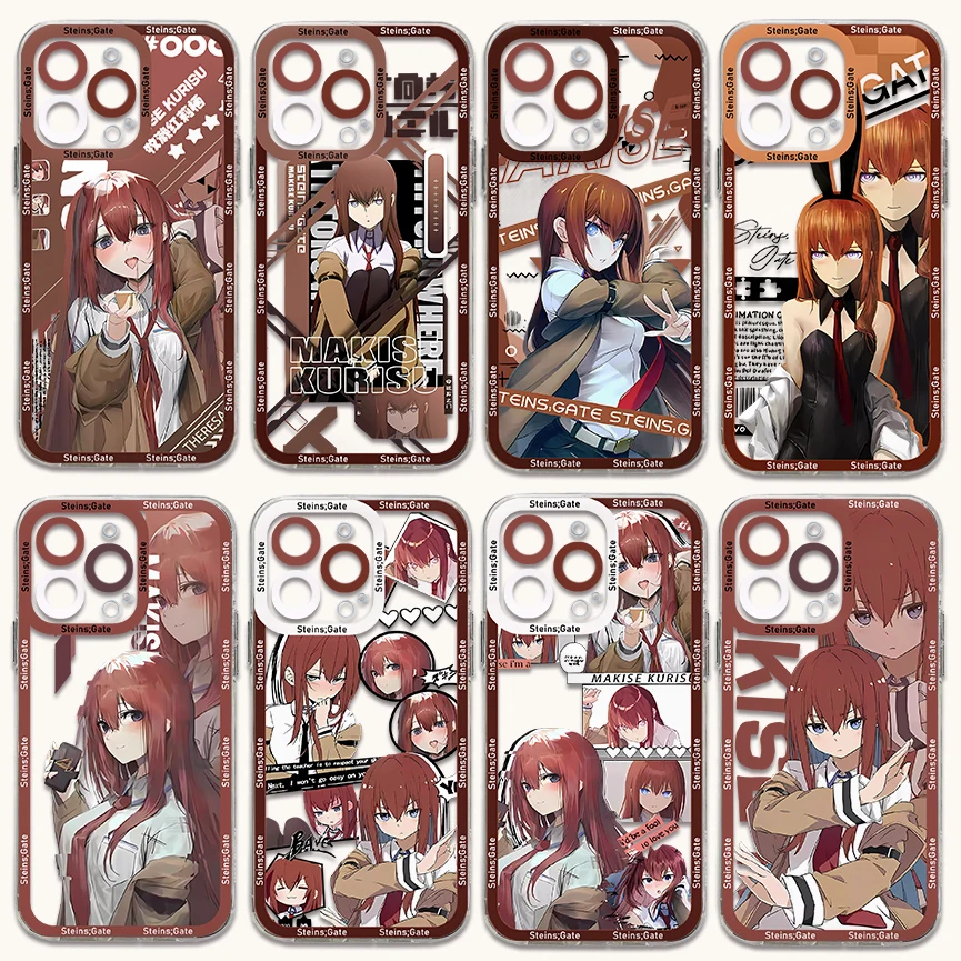 Funda de teléfono de Anime Steins, carcasa transparente para iPhone 15, 14, 13, 12, 11, Mini Pro Max, X, XR, XSMax, 6S, 6, 7, 8 Plus, SE20