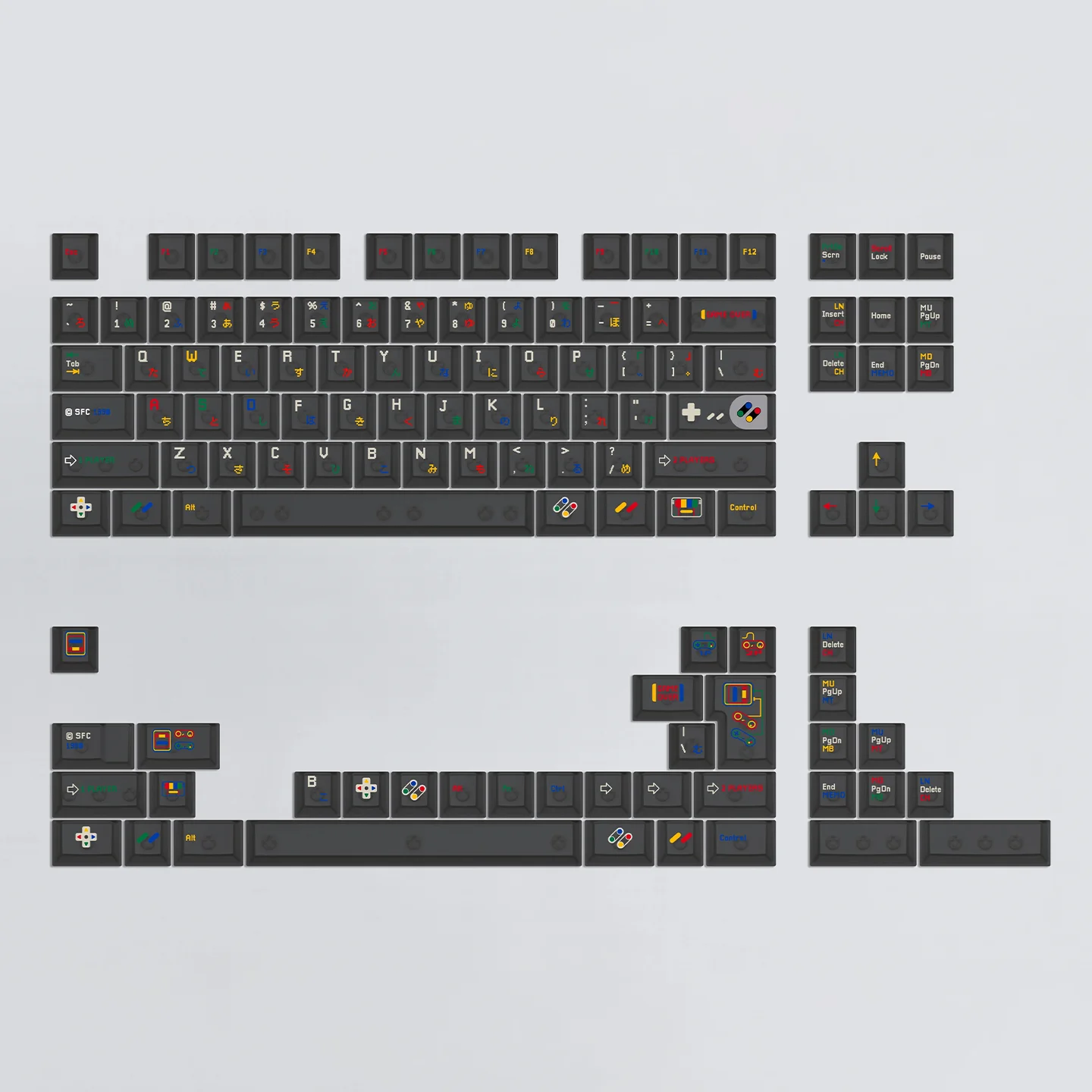 142 teclas Retro SFC teclas blancas perfil de cereza PBT SUB-DYE teclas personalizadas para interruptor MX DIY teclas ISO tapas de teclado mecánico - imagen 5