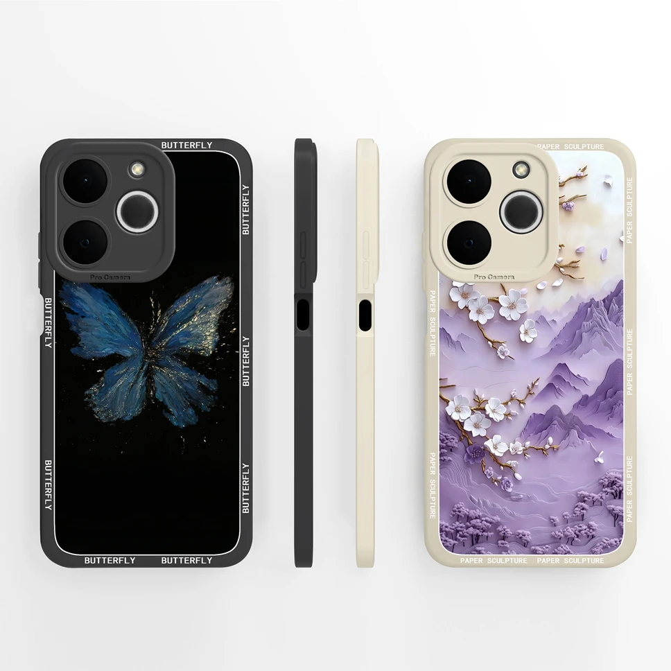 Para Realme Note 70 70T 4G funda de teléfono encantadores patrones de flores de gato parachoques suave de alta calidad para Realme Note70 T cubierta ligera - imagen 4