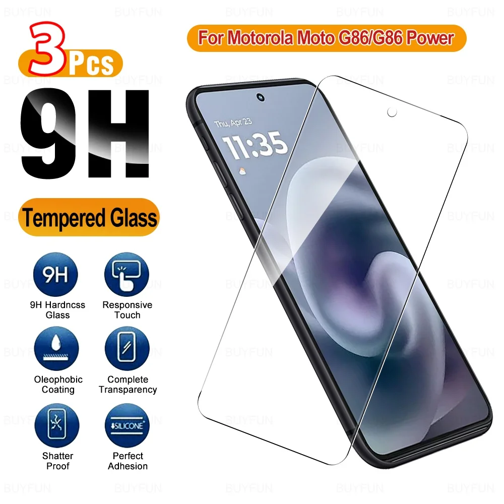 Protector de pantalla de 3 piezas para Motorola Moto G86 Power G86Power vidrio Protector para Moto G56 MotoG56 5G 6,67 pulgadas MotoG 86 56