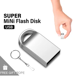 Unidad Flash USB de Metal 2,0 Mini Flash Pendrive 128GB 64GB 32GB 16GB Cle USB 2,0 Stick 64GB 128GB dispositivos de llavero de almacenamiento USB