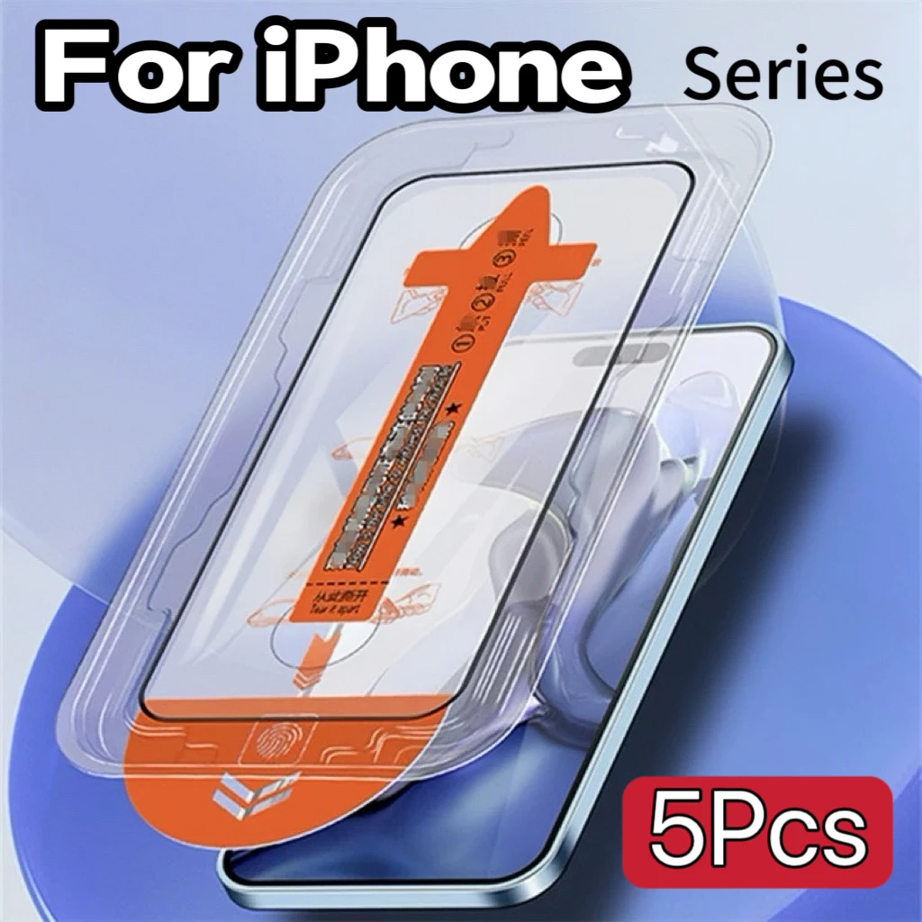 5 uds vidrio templado de privacidad para iPhone 16 16e 15 14 13 12 11 Pro Max XS XR 17 Plus Mini 4K HD Protector de pantalla antiarañazos