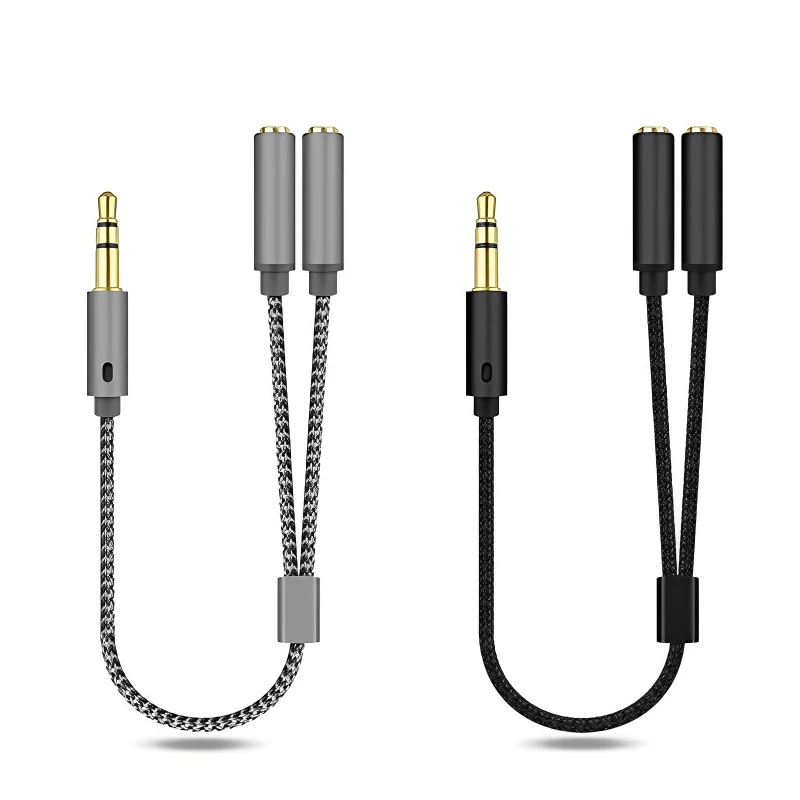 3 uds conector de auriculares 3,5mm divisor de Audio Y Jack 1 macho a 2 hembra M/F 3,5mm adaptador estéreo accesorios para auriculares