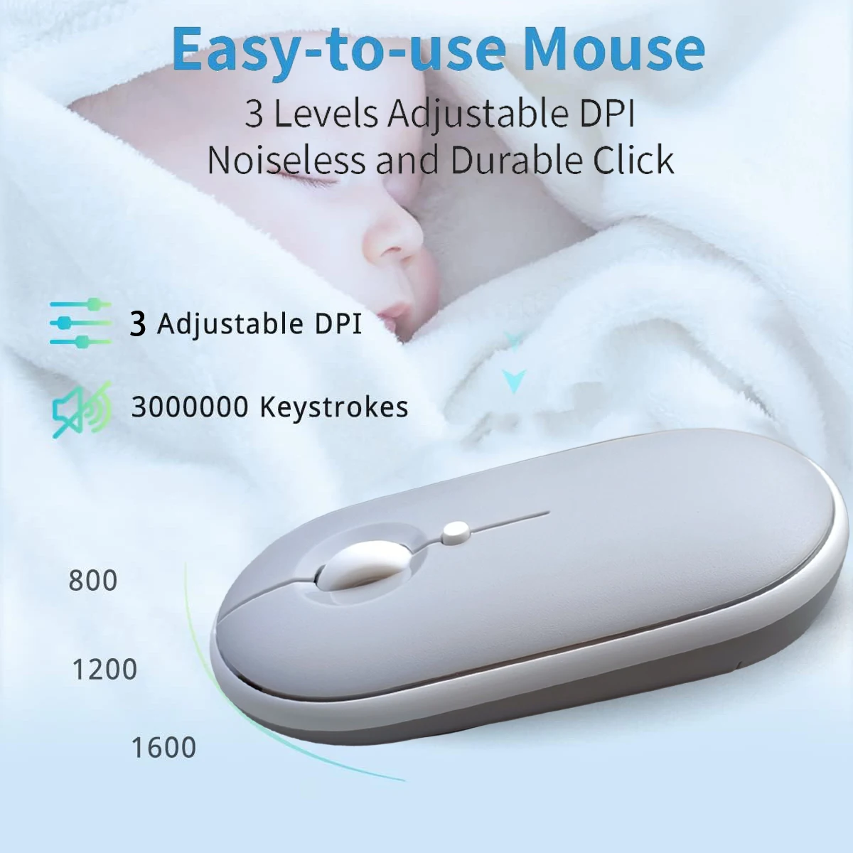 Combo de teclado y ratón Bluetooth de modo Dual, teclado inalámbrico de 3 canales, 2,4G, bonito teclado redondo para Windows, iOS y Android - imagen 5