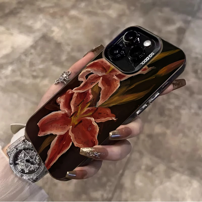 Funda artística con pintura al óleo de flor de lirio para Samsung Galaxy S22 S23 S24 S25 Ultra S21 Plus FE A56 A36 A26 5G A16 A06 4G Note 20 - imagen 5
