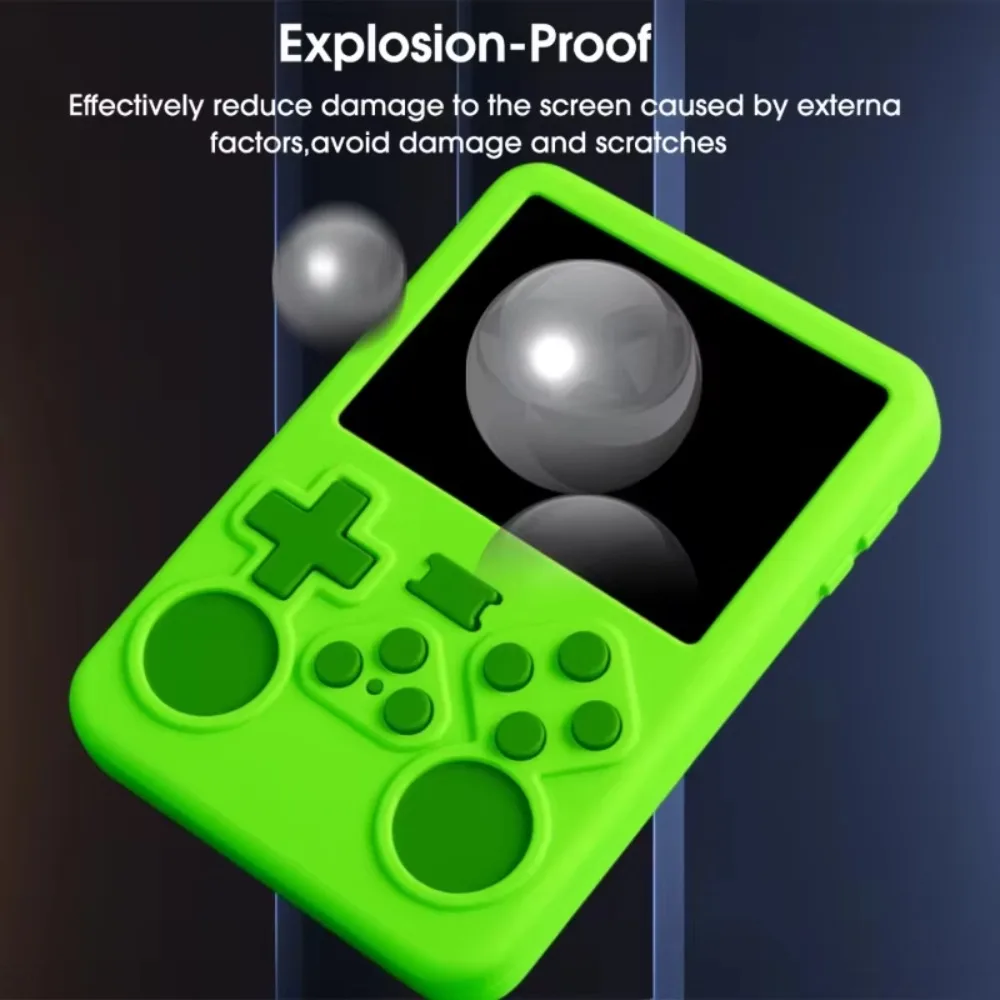 Funda + vidrio para R36S, funda protectora de silicona suave con cordón y protectores de pantalla de vidrio templado, película antiarañazos a prueba de golpes - imagen 5