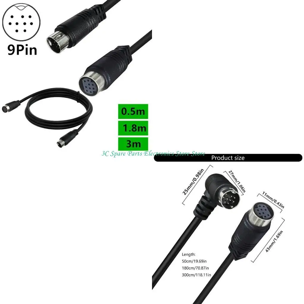 Cable SZ S Video 9 pines macho a mini DIN 9 pines línea S-video para juegos, tarjetas sonido, y