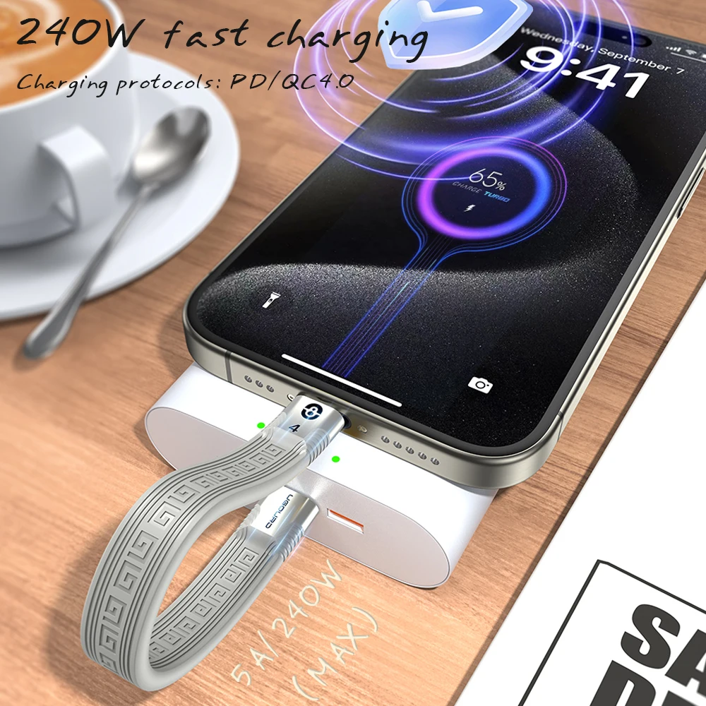 Cable corto USB 4 Thunderbolt 4 FPC 40gbps usb4 tipo c Cable de datos Thunderbolt3 240W 8K 60Hz para eGPU HDD SSD estación de acoplamiento HUB - imagen 4