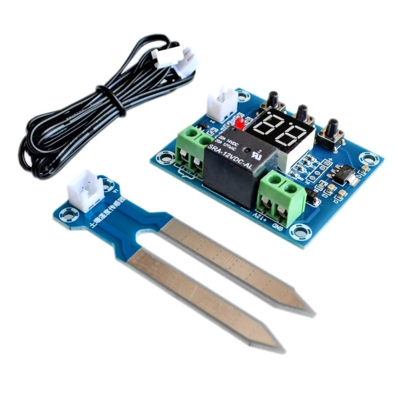 Controlador de Sensor de humedad del suelo XH-M214 de 12V, sistema de riego, módulo de riego automático, controlador de humedad con pantalla Digital, rojo
