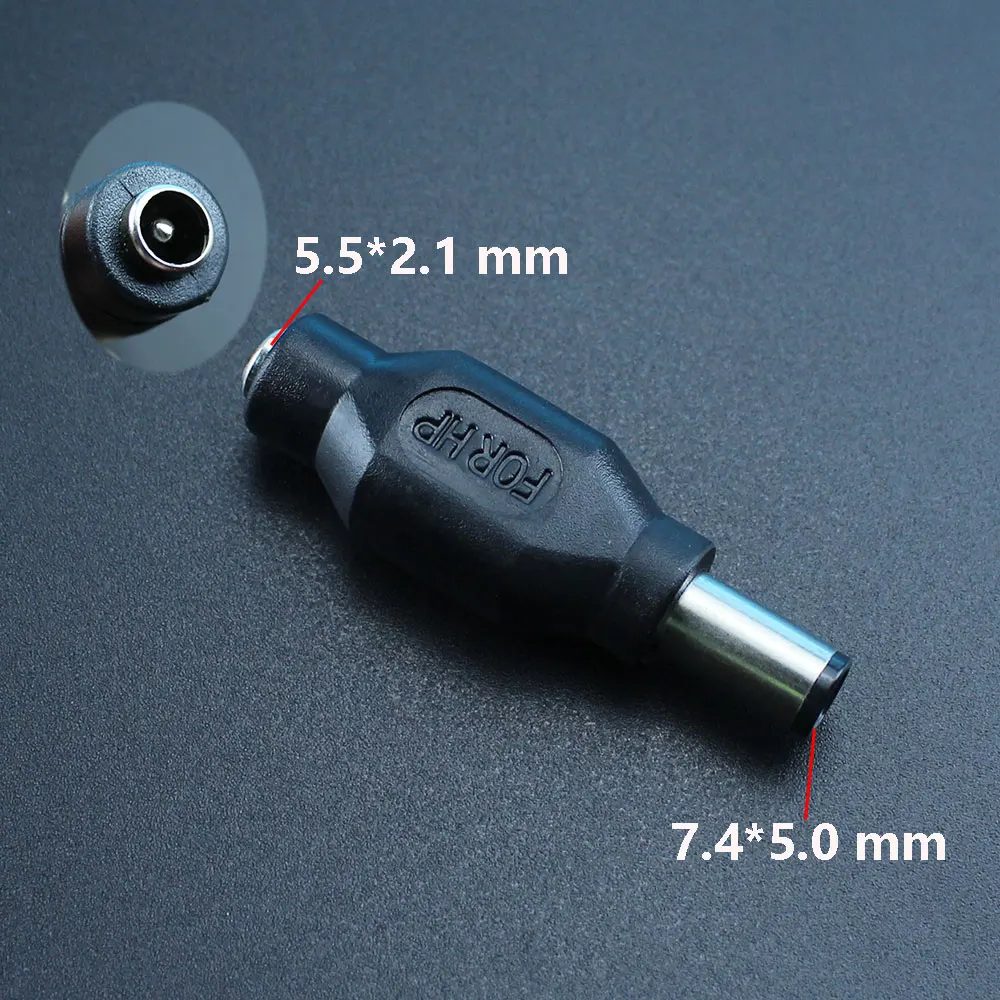 1 Uds adaptador de corriente CC 7,4x5,0/4,5x3,0 enchufe macho a conector hembra de 5,5x2,1mm enchufe de cargador de energía CC para HP DELL Notebook Pc 5,5*2,1 - imagen 3