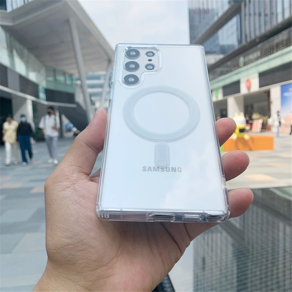 Funda magnética oficial para teléfono con cargador inalámbrico Magsafe para Samsung S23 S24 Plus S22 Ultra S21 FE S23Ultra, funda a prueba de golpes - imagen 5